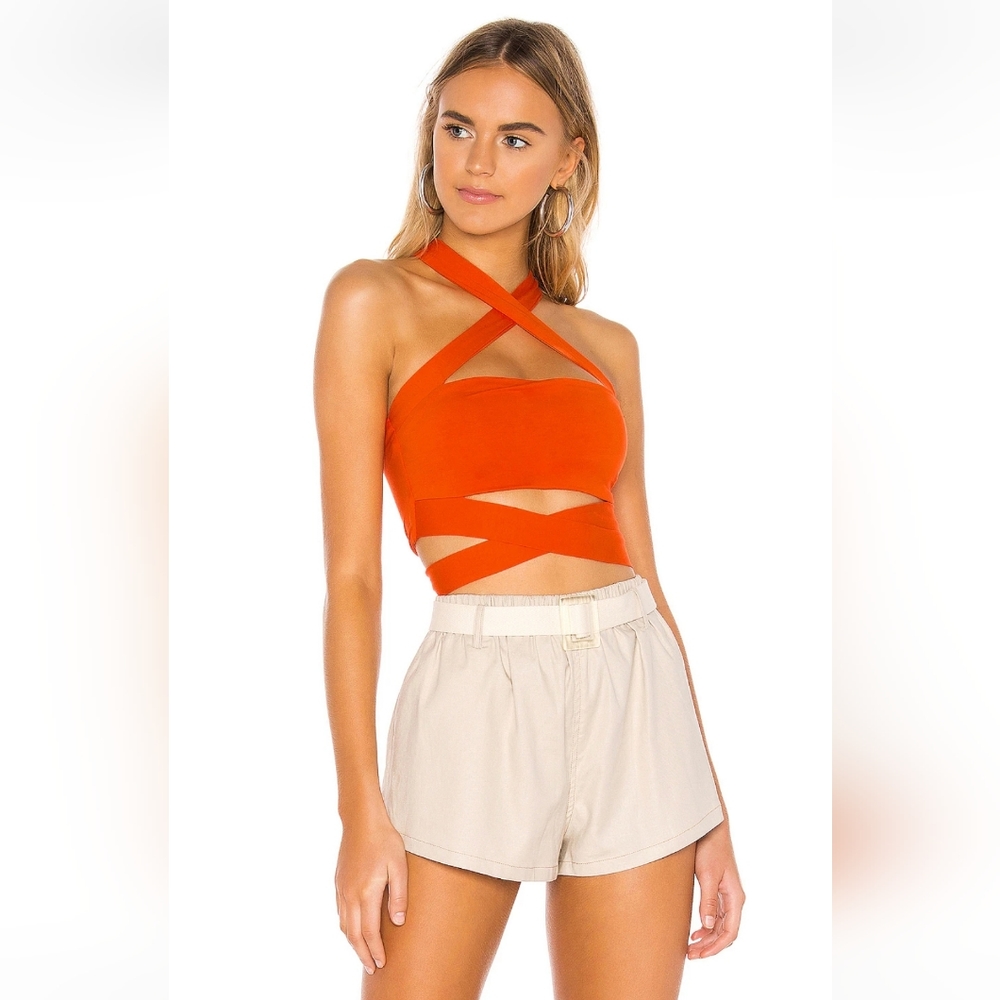 Superdown Elva Halter Tie Top